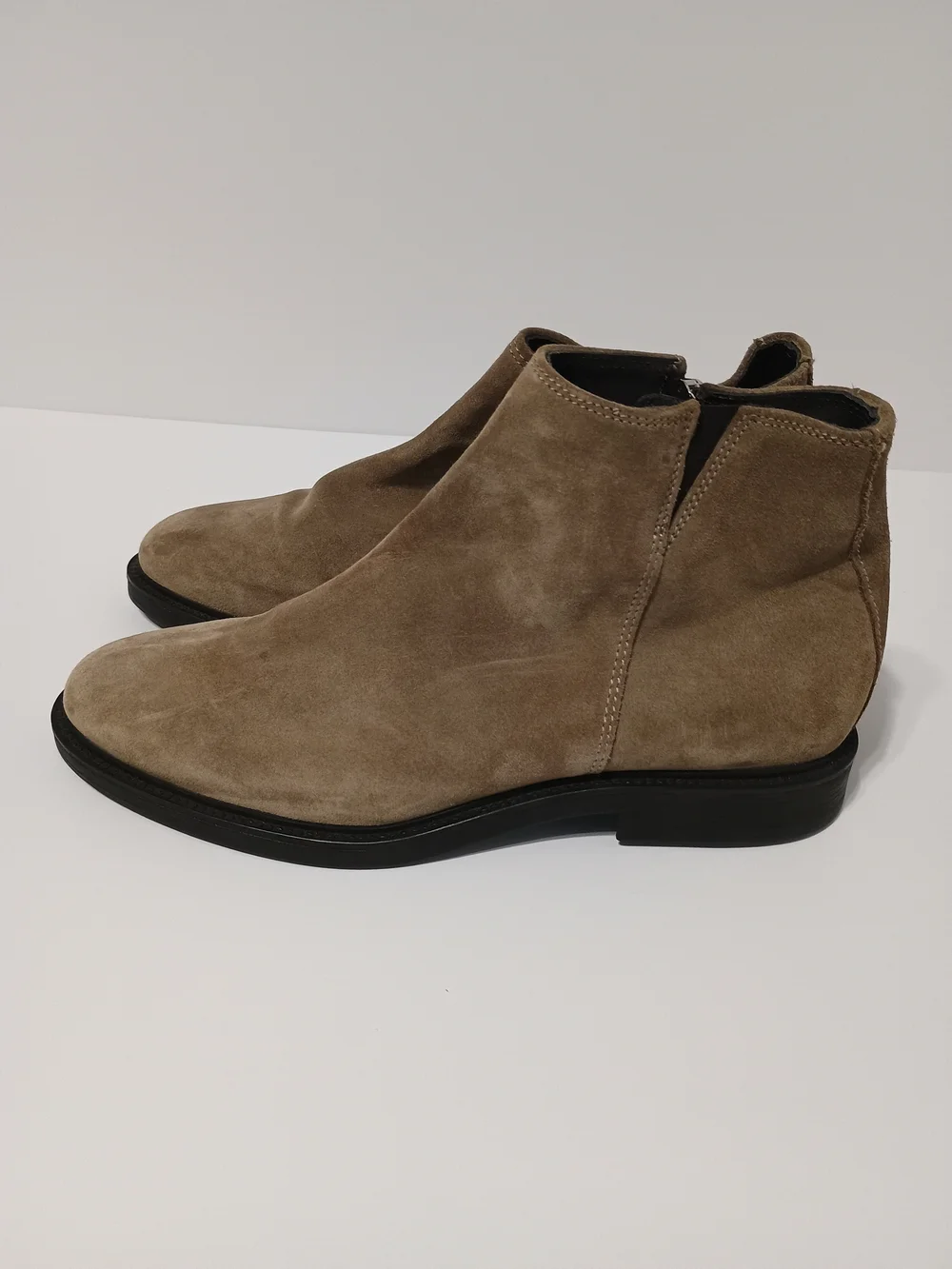 Zara Men’s Taupe Suede Chelsea Ankle Boots EU 43 US 10 Pull On Neutral